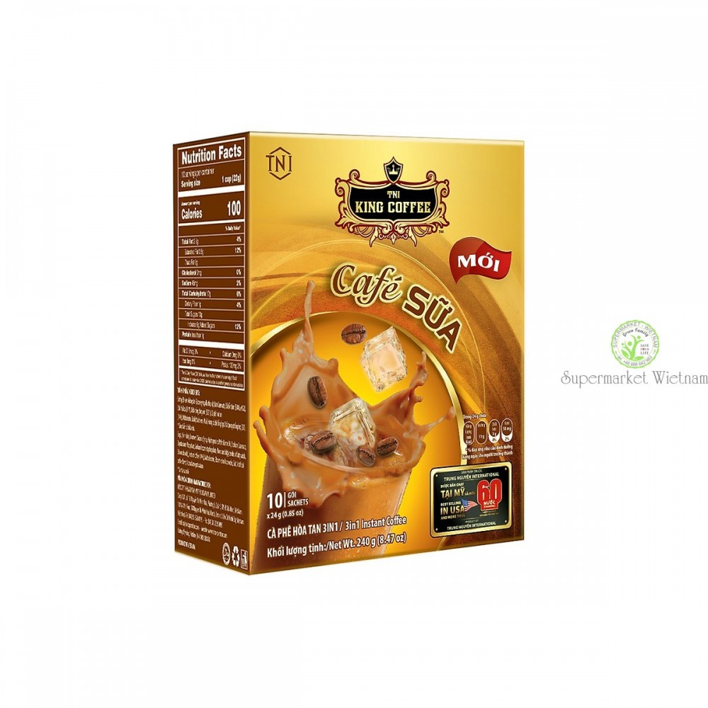 KAWA 3 w 1 CAFE SUA KING COFFEE 240G*50