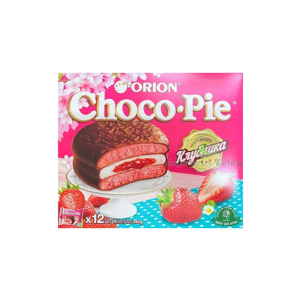 CIASTO CHOCOPIE TRUSKAWKOWY VI HAT DAU TAY 360G*8