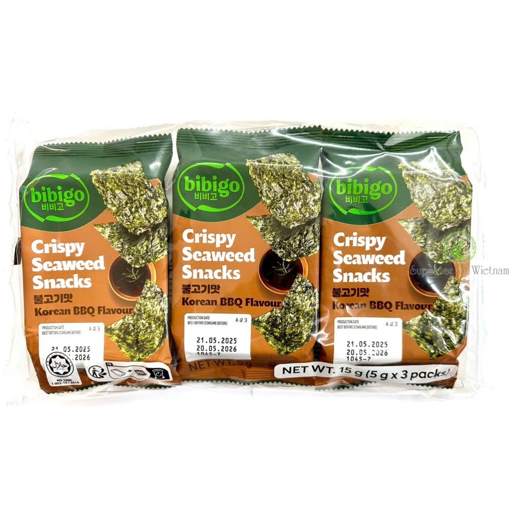 SNAKI WODOROSTU BBQ BIBIGO DONG BIEN AN LIEN (5g*3)*12