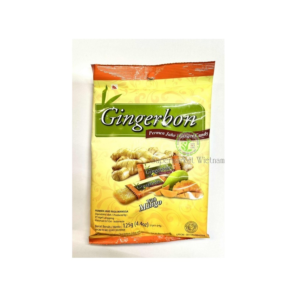 CUKIERKI IMBIROWE SŁODKIE Z MANGO KEO GUNG VI XOAI 125g*20