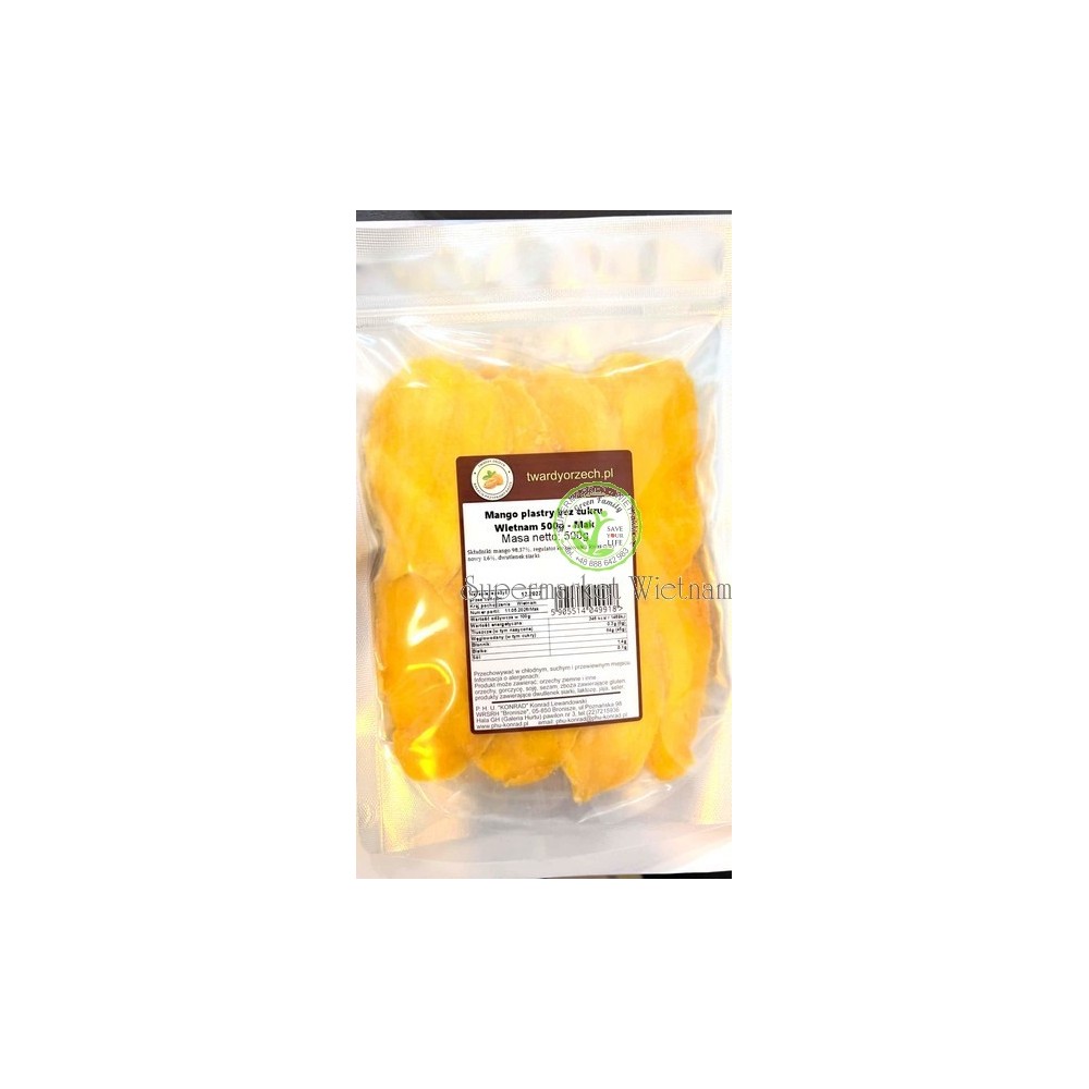 MANGO PLASTRY BEZ CUKRU WIETNAM XOAI SAY DEO VN 500G