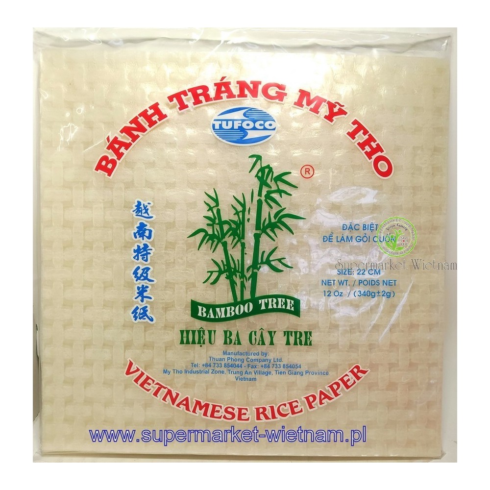 Papier ryżowy kwadratowy TUFOCO banh da vuong 22cm-340g*44